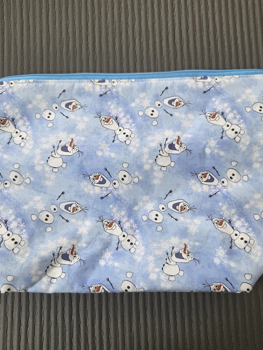 Blue Handmade Olaf Snowman Zipper Pouch
